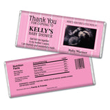 25pk Baby Shower Custom Sonogram Photo Wrappers for Chocolate Bars - Pink