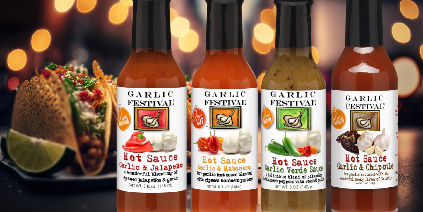 Garlic Festival Garlic Ghost Pepper Hot Sauce Net Wt. 5 oz.