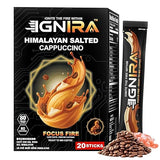 IGNIRA Himalayan Salted Cappuccino - Blend Rich Flavor, Premium Robusta Instant Salted Coffee Packets, Hot or Iced Milk Coffee, Smooth Salted Flavor