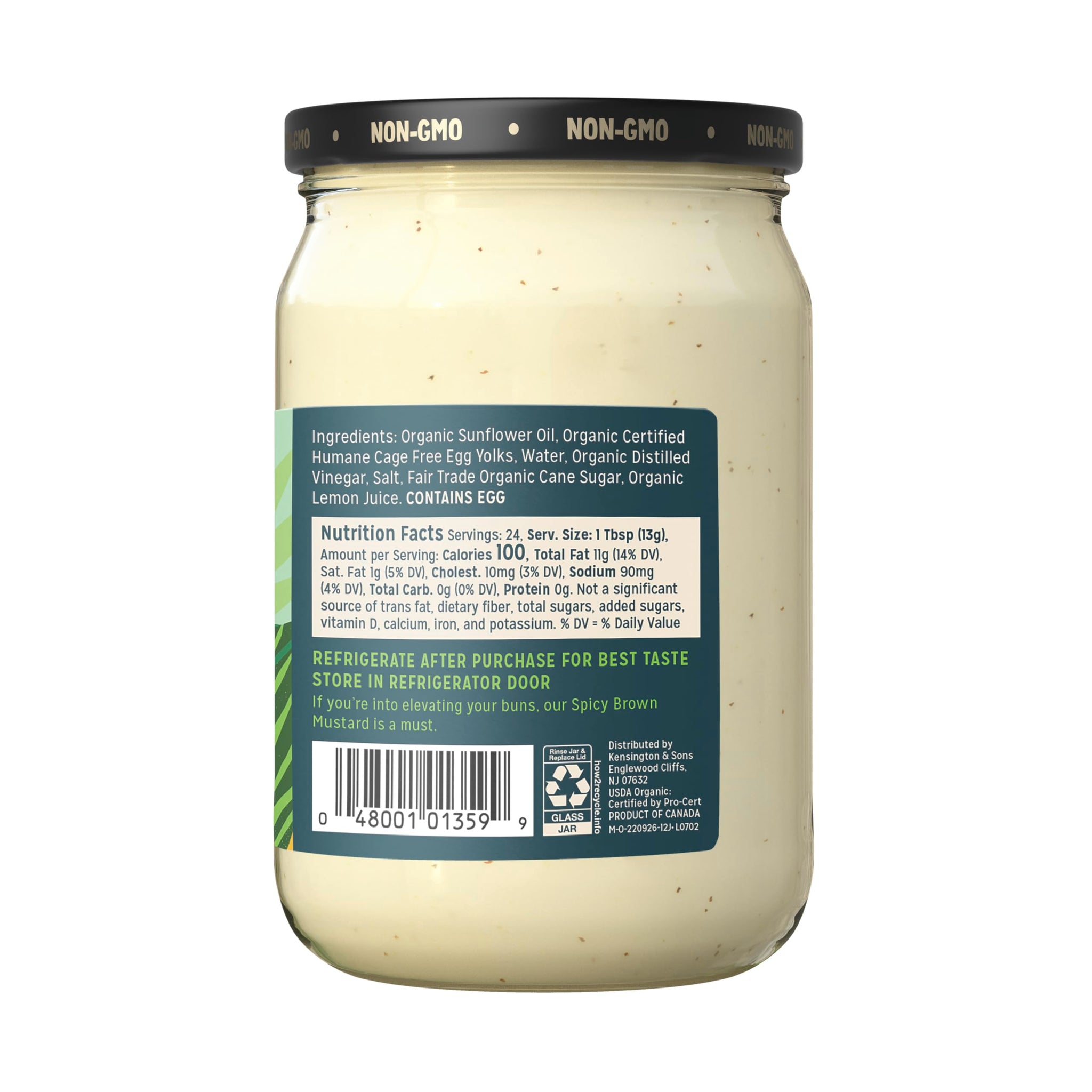 Sir Kensington's Mayonnaise Organic Mayo Gluten Free mayonnaise, Non-GMO Project Verified, Shelf-Stable 12 oz