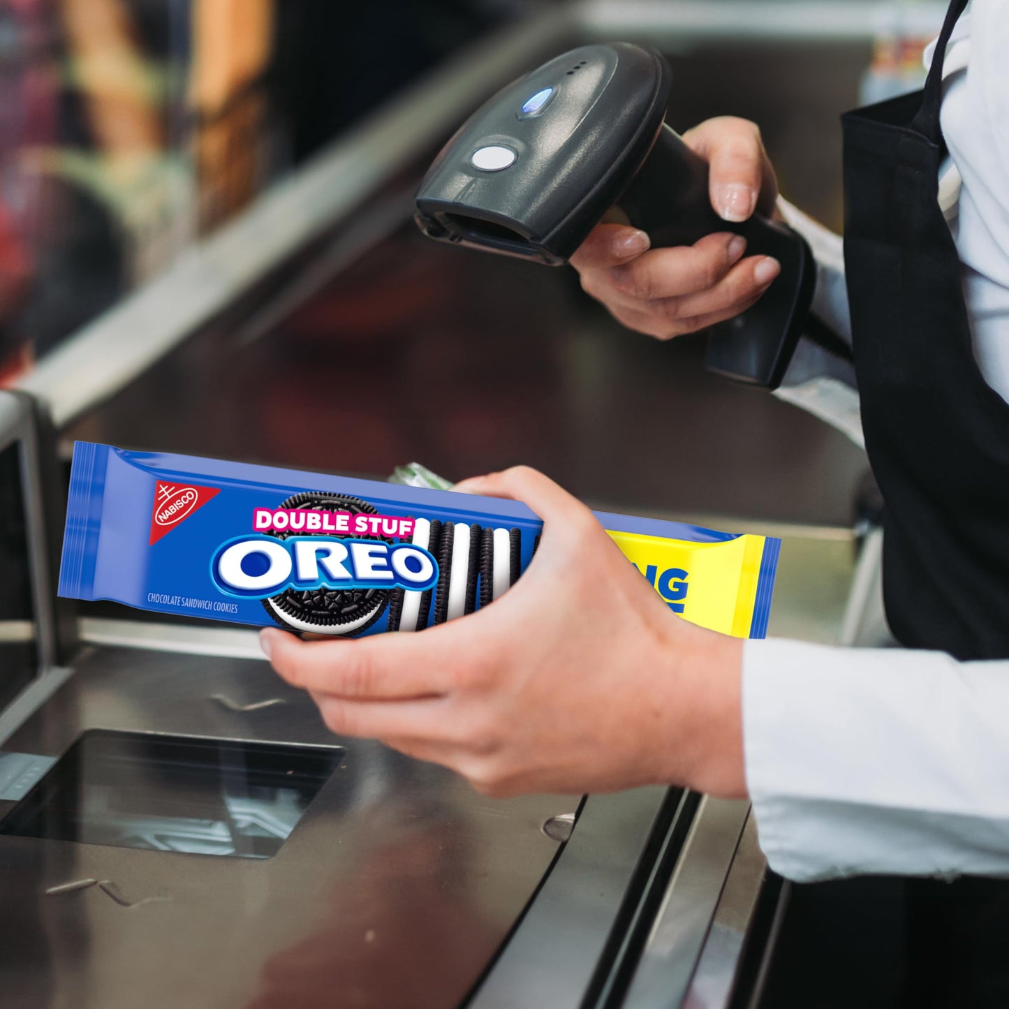 OREO Double Stuf Chocolate Sandwich Cookies, King Size, 12 Snack Packs (8 Cookies Per Pack)