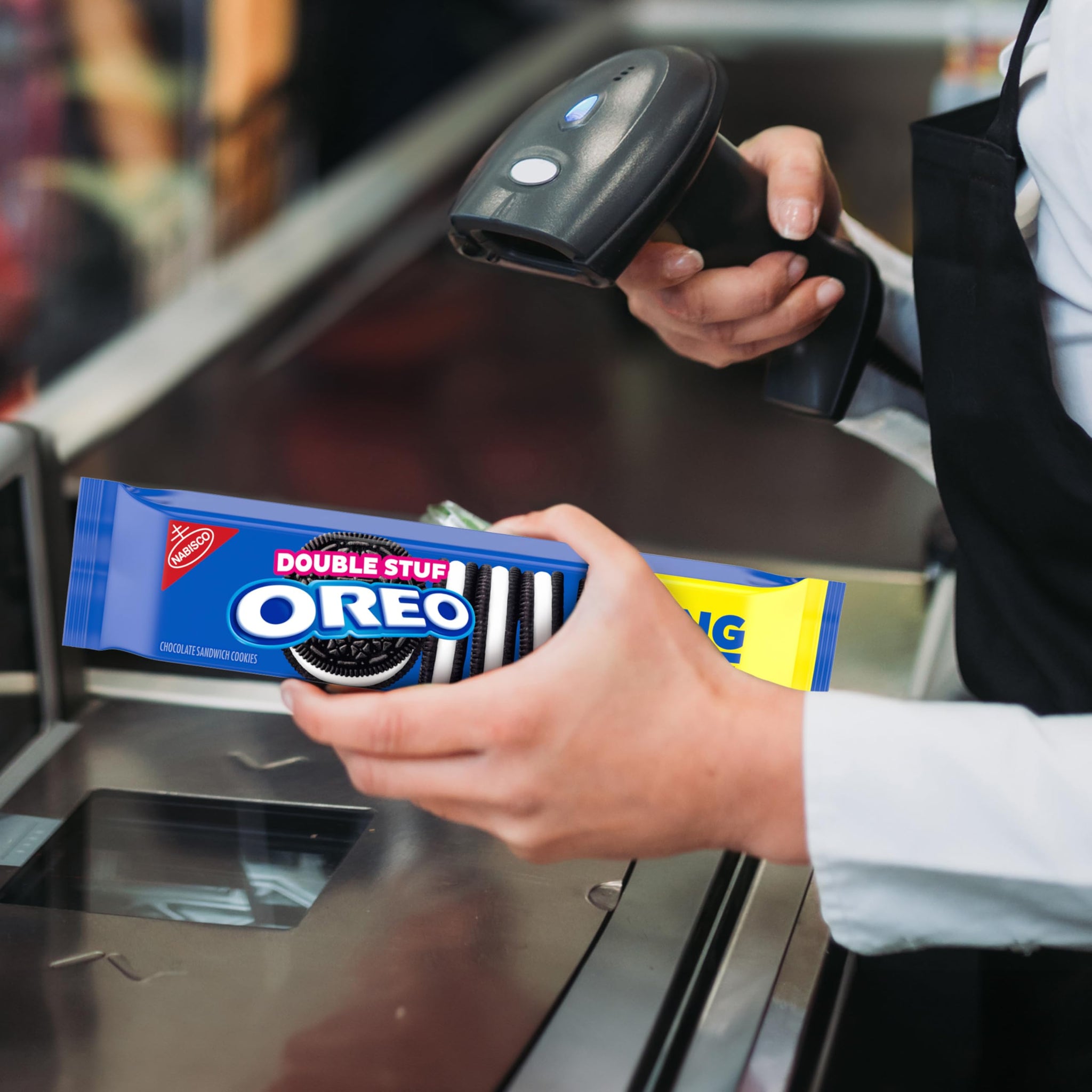 OREO Double Stuf Chocolate Sandwich Cookies, King Size, 12 Snack Packs (8 Cookies Per Pack)
