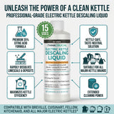 Think Crucial Electric Kettle Descaler, 15 Uses, 35% Citric Acid Concentrate - Compatible with Breville, Fellow, Cuisinart, KitchenAid - 16 fl oz