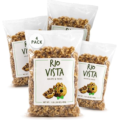 Shelled Walnut Halves & Pieces 4 Pack (4LBS/64oz)|California Grown Raw Walnuts Unsalted & Shelled |100% Natural & Non-GMO Verified, No Preservatives