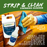 GREENEZ Cleaner | Heavy-Duty Stripper Residue & Grease Remover for Wood | Concentrated Kitchen Degreaser & Stain Remover | Prepares Surfaces for New