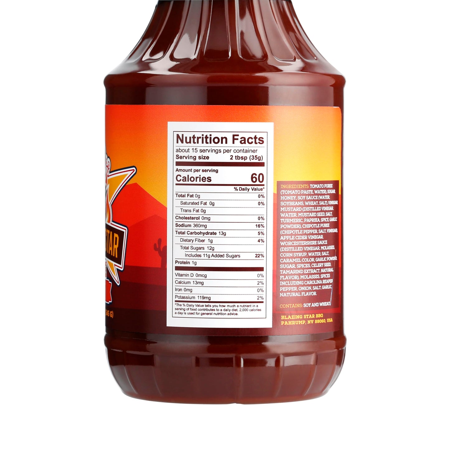 Blazing Star Spicy BBQ Sauce - Sweet, Tangy, and Smoky Barbecue Sauce with Heat - Use as Marinade, Glaze, or Dipping Sauce - Great for Ribs, Chicken