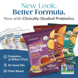 Wonderslim Protein Chips with Probiotics, Variety Pack | 12g Plant Protein, 170 Cal | High Protein Chips, Vegan, Gluten Free, Non-GMO | Made