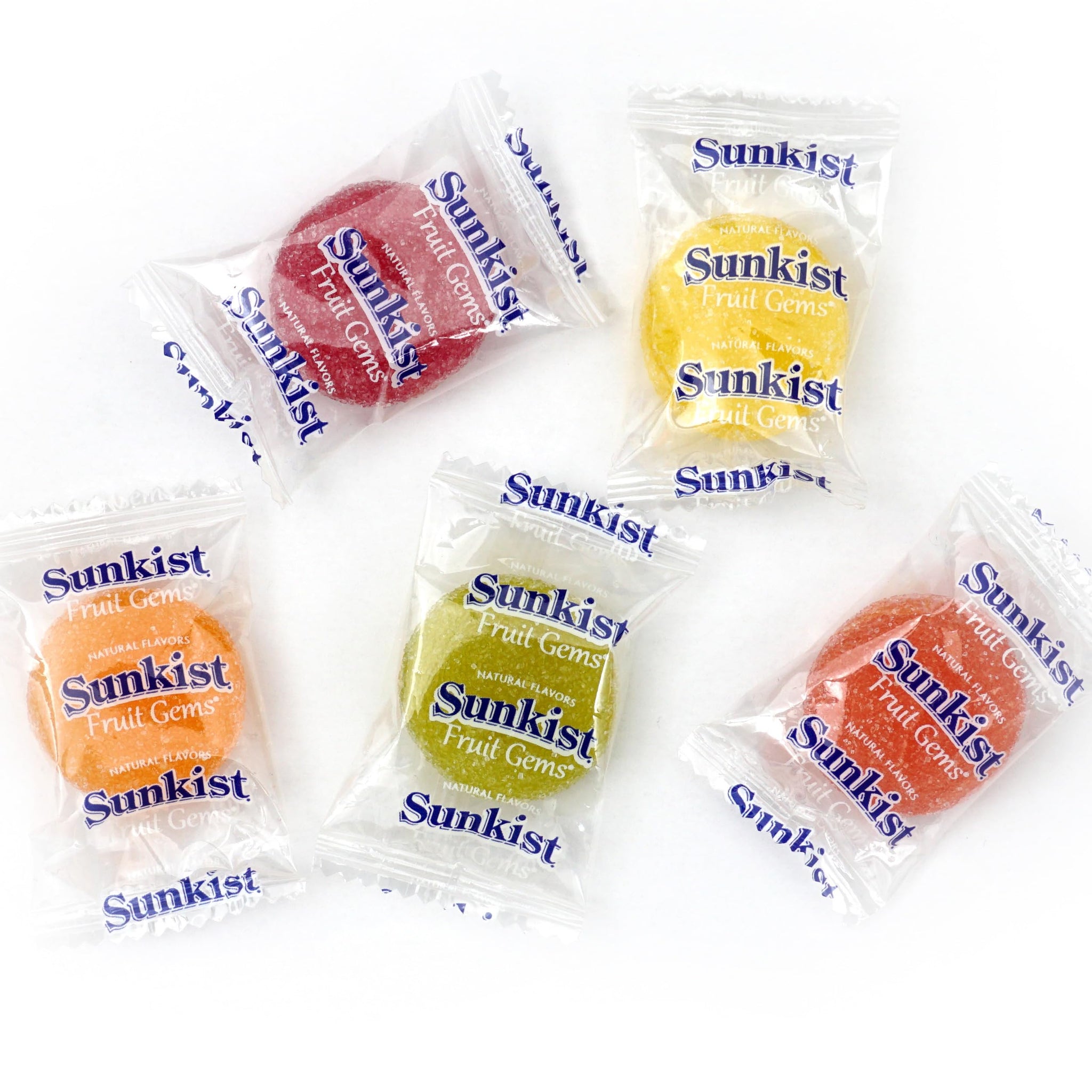 SunkistFruit Gems, 1 Pound Bulk Bag, Fruit Gems, Soft Candy Individually Wrapped