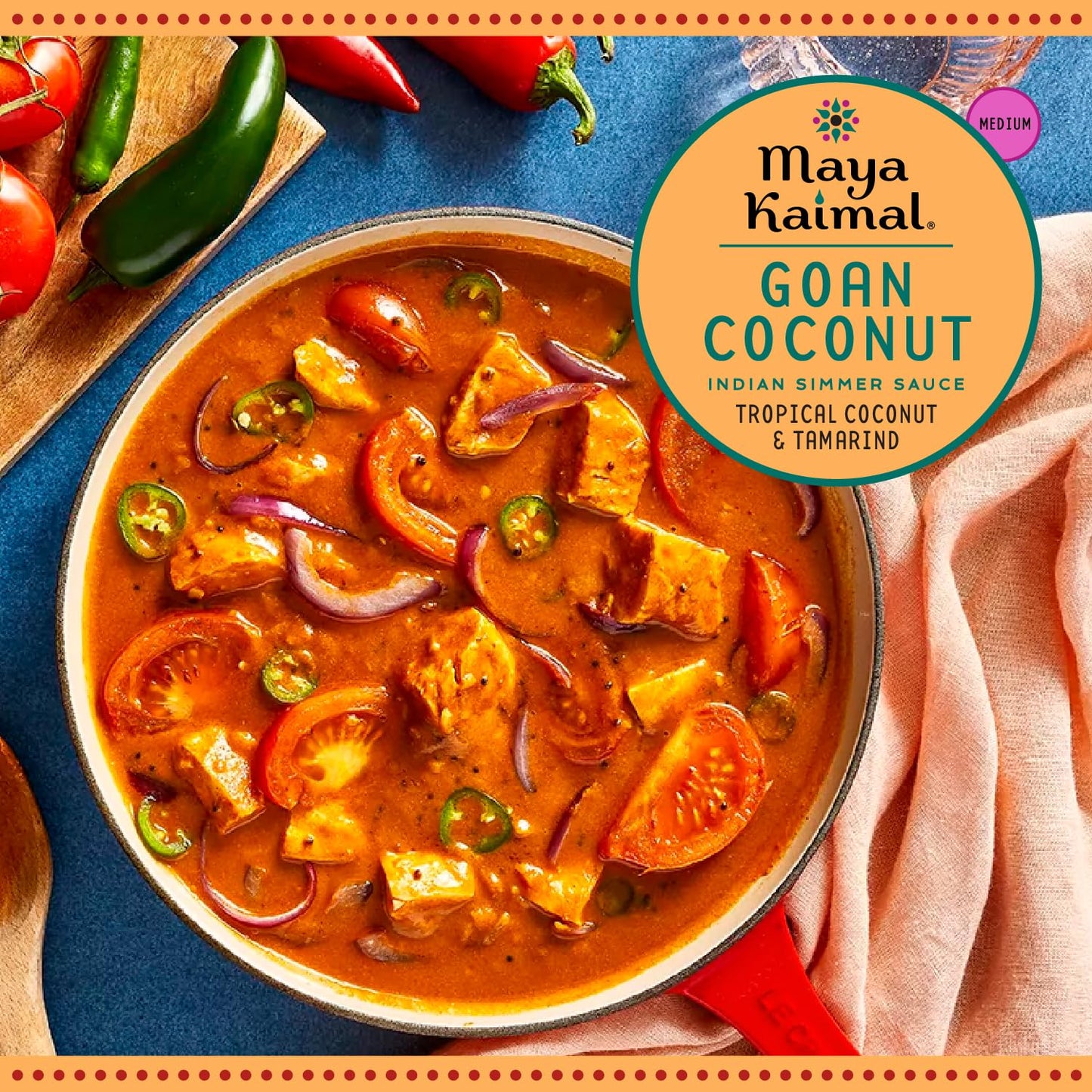 Maya Kaimal All Natural Indian Simmer Sauce - Goan Coconut - 12.5 oz (Case of 6)