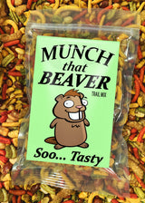 Munch That Beaver Trail Mix - Unique Gift Ideas for Friends, Funny Beaver Gag Gifts for Men and Women, Stocking Stuffers, Salty, Made in America, 9 Oz