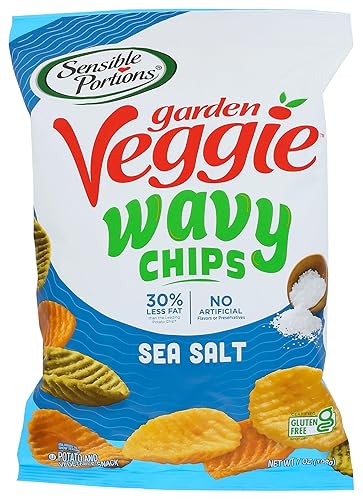 Sensible Portions Garden Veggie Wavy Chips, Sea Salt, 7 Oz