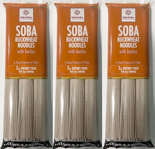 Hakubaku SOBA BUCKWHEAT NOODLES with barley 9.5 oz 3-PACK