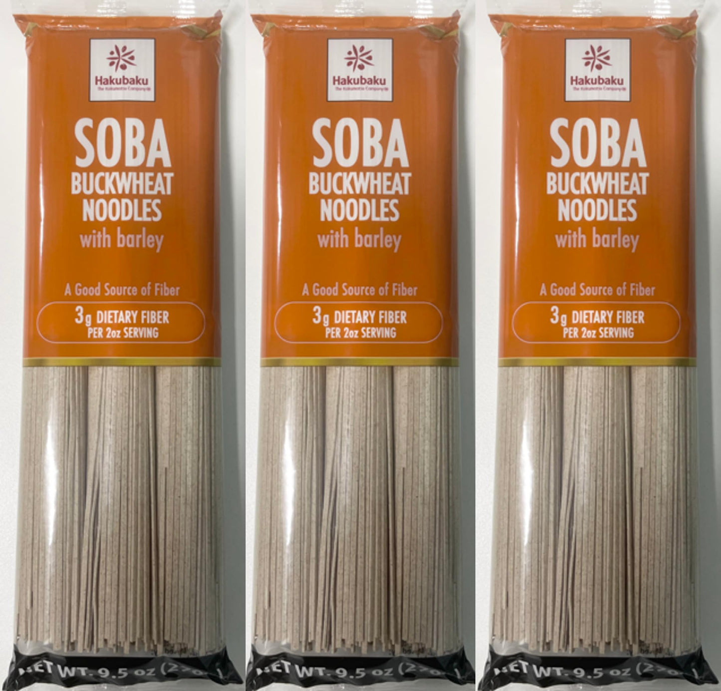 Hakubaku SOBA BUCKWHEAT NOODLES with barley 9.5 oz 3-PACK