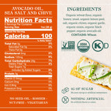 Firehook Avocado Oil, Sea Salt & Chive Crackers - Artisan Baked, Uniquely Crunchy, Made with Organic Ingredients - USDA Organic, Non-GMO, Kosher - 5.5