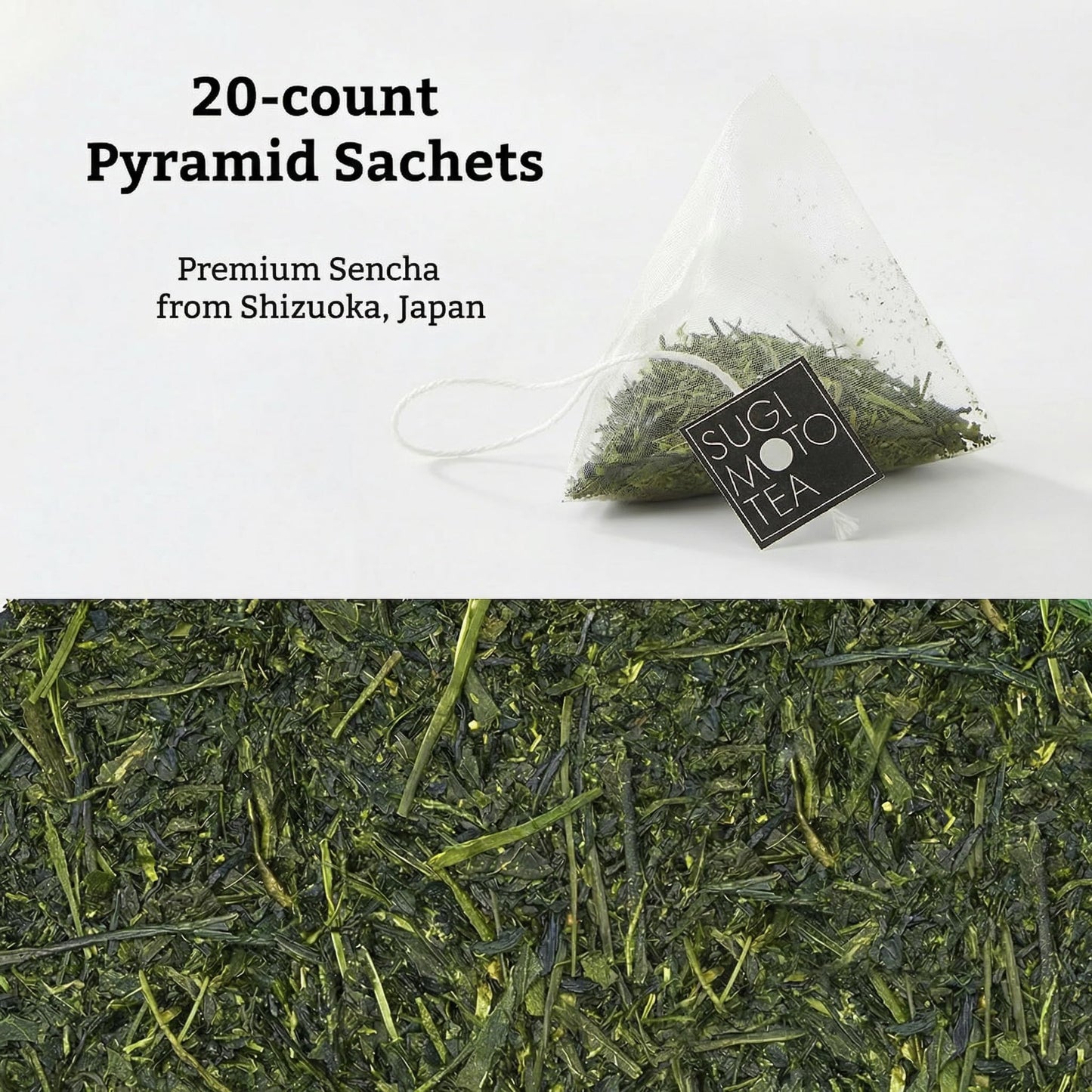 SUGIMOTO TEA Japanese Green Tea Sencha Fukamushi Tea Bags 20 Count Pack of 3