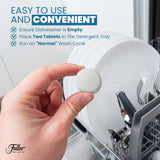 Fuller Dishwasher Cleaner Tabs - Lemon Scent - Eliminates Limescale, Grease & Odors - Septic Safe, Compatible with All Dishwasher Types - (Pack of 2)