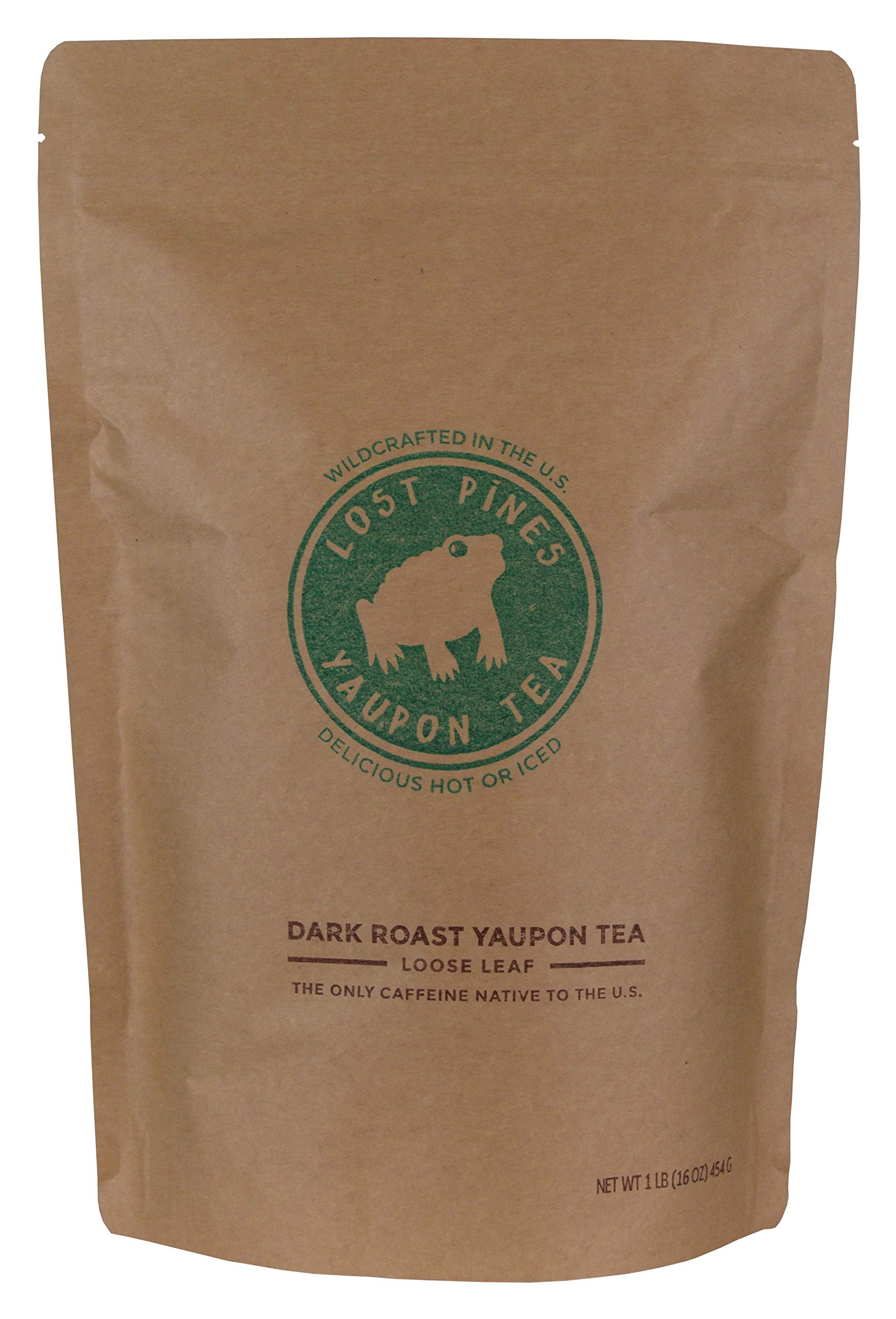 1LB (16oz) Dark Roast Yaupon Tea (loose leaf) - Lost Pines Yaupon Tea - Sustainably wild harvested yaupon, the only caffeinated plant native to North