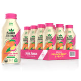Saint James Iced Tea - Organic Green Tea - Non GMO, Gluten Free, Low Calorie & Low Sugar - Passion Fruit & Peach, 12 Pack (16 fl oz each)