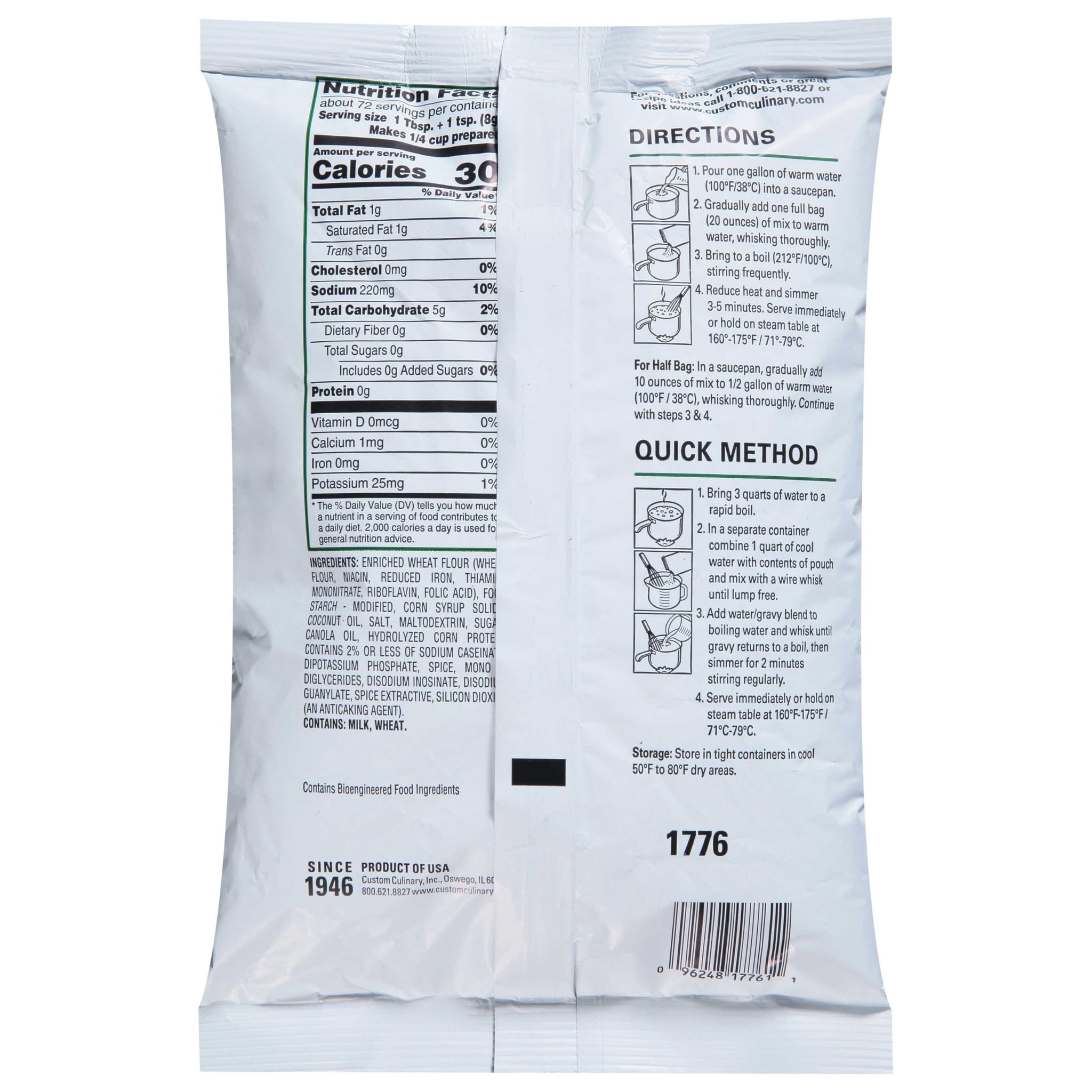 Custom Culinary PanRoast Country Gravy Mix, 20 Ounce -- 6 per case.