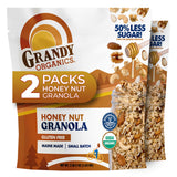 Grandy Organics Honey Nut Granola - Certified Organic & Gluten Free Granola - 8g Protein - Non GMO & Kosher - Oats, Honey, Seeds & Nuts - 2 Pack, 2
