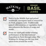 Watkins Gourmet Spice, Organic Basil, Bulk Food Service Size, 4.9 oz (Pack of 1)
