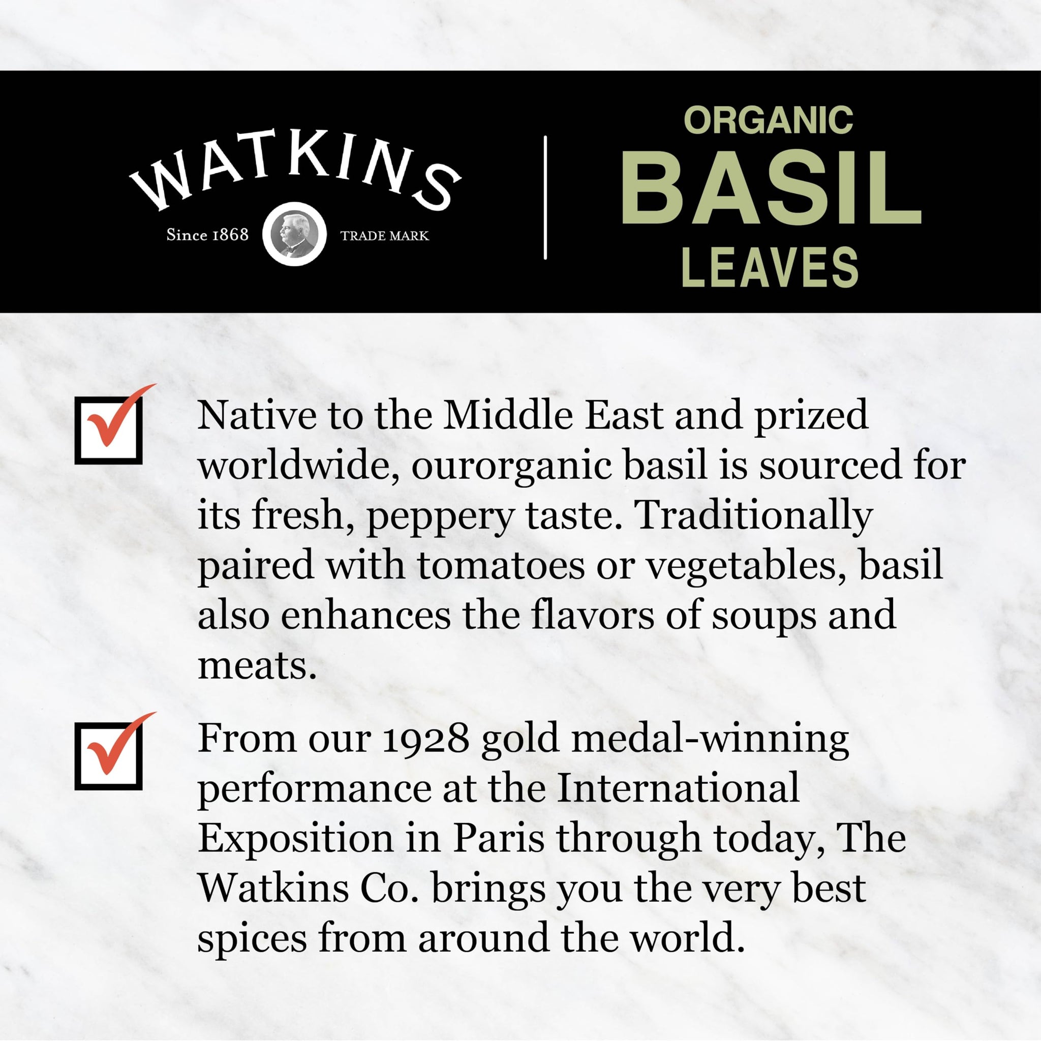 Watkins Gourmet Spice, Organic Basil, Bulk Food Service Size, 4.9 oz (Pack of 1)