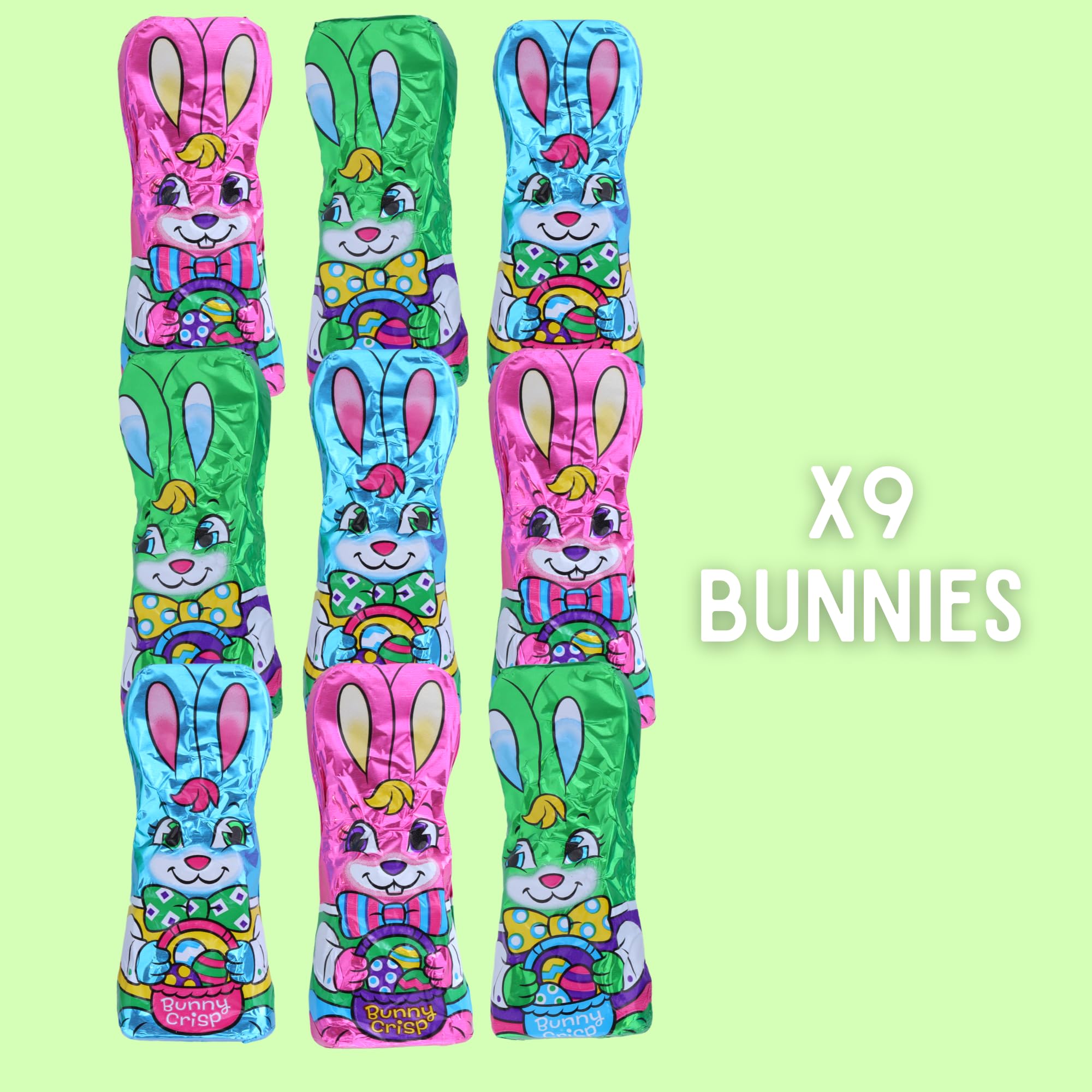 Milk Chocolate Flavored Easter Bunny Crisps, Individually Foil Wrapped, Basket Stuffer Candy, 3 Ounces (Pack of 3)