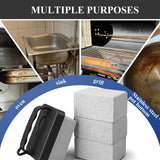 CHIVOLONA Grill Stone Cleaning Brick,Griddle Cleaner Kit Block Pumice Stone,Ecological Grill Brick De-Scaling Stone for Removing Stains BBQ,Stone*4