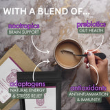 Energinseng Mushroom Coffee Instant Latte - Lion’s Mane, Reishi, Ginseng Adaptogen Coffee - Instant Coffee Alternative for Energy & Focus - Arabica