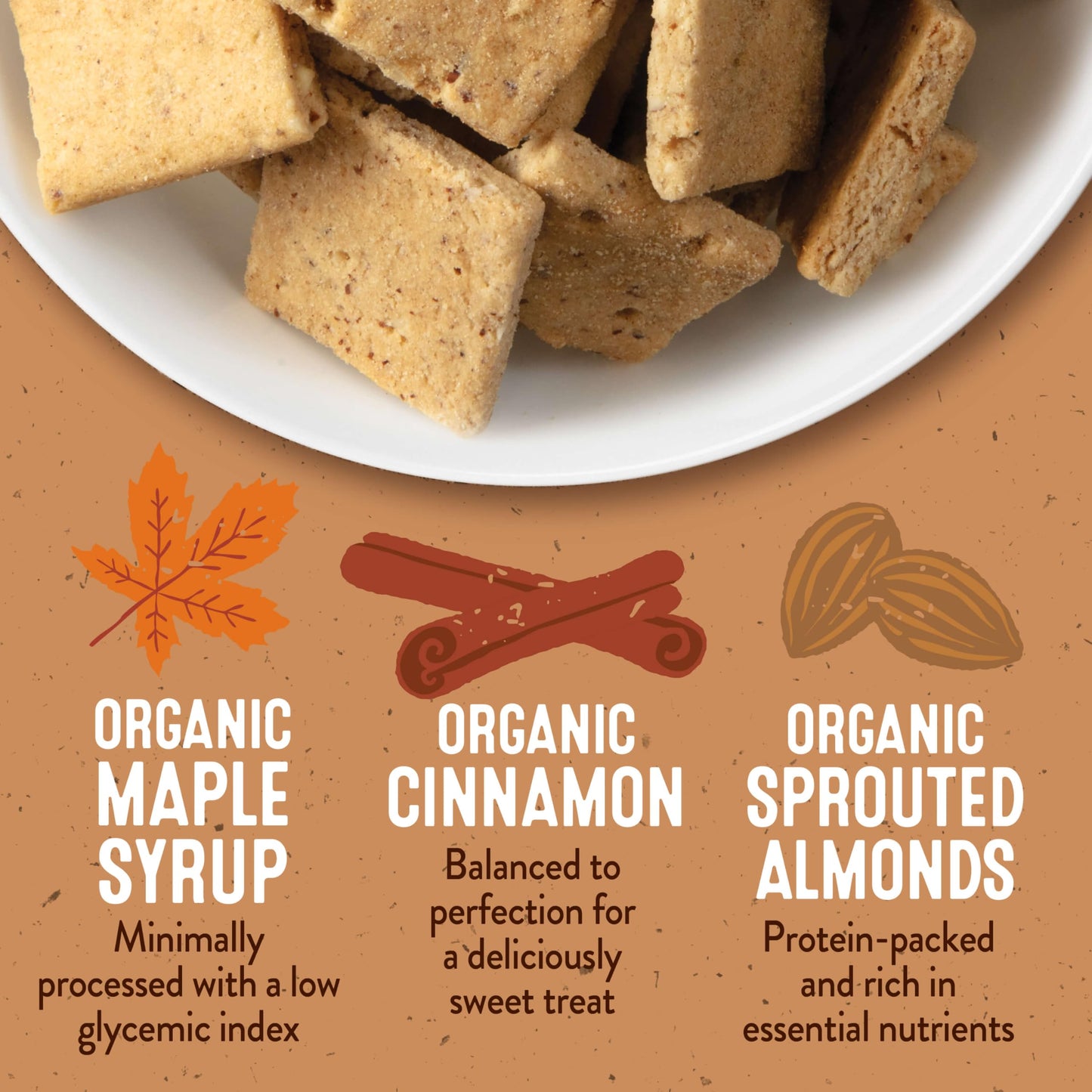 Healing Home Foods Baked Classic Graham Crackers, Gluten Free Graham Crackers Made with Almond Flour, Organic Maple Syrup & Organic Cinnamon, Vegan
