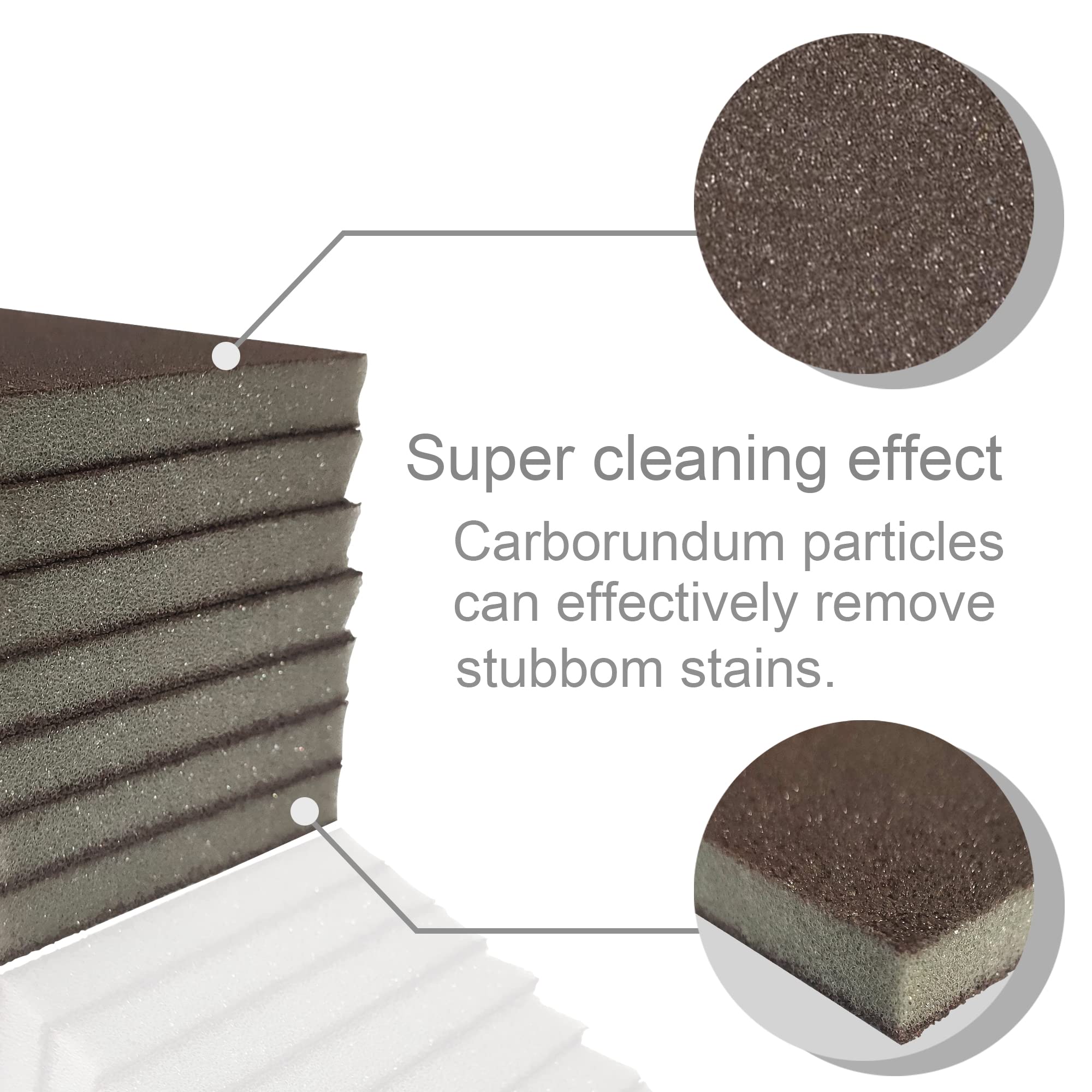 Krisler Carborundum Sponge Nano Emery Sponges Caspian Stone Pot Clean Brush Rust Eraser Grit Scouring Pads Pot Cleaning Pads with Carborundum Washing