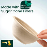 Homeyful Disposable Paper Bowls - 100pack 8oz Compostable Paper Bowls- For Condiments, Ice Cream, Chili, Dessert and Chip Dips- Made of Natural