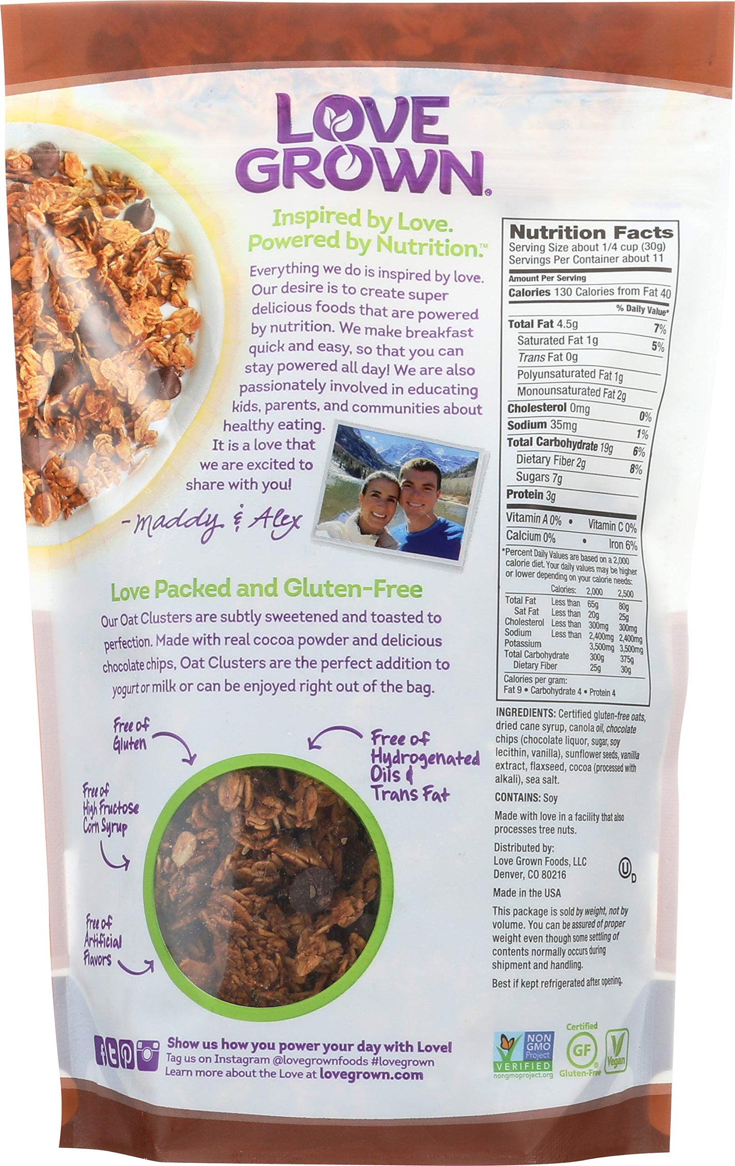 Love Grown Cocoa Goodness Oat Clusters, 12 oz. Bag
