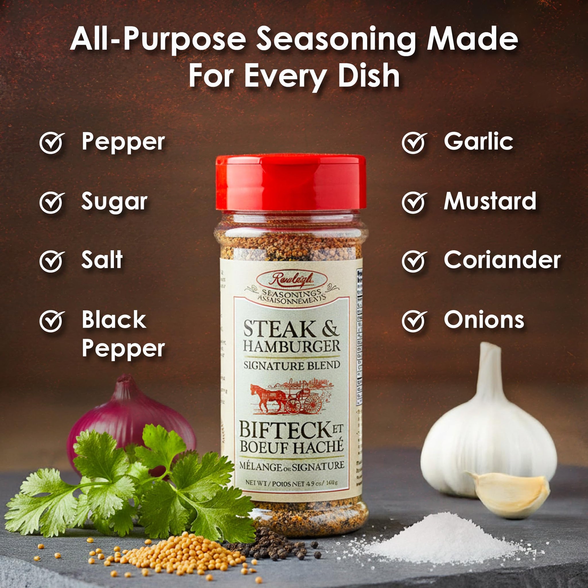 Rawleigh Steak & Hamburger Seasoning 4.9 oz - (Pack of 3)