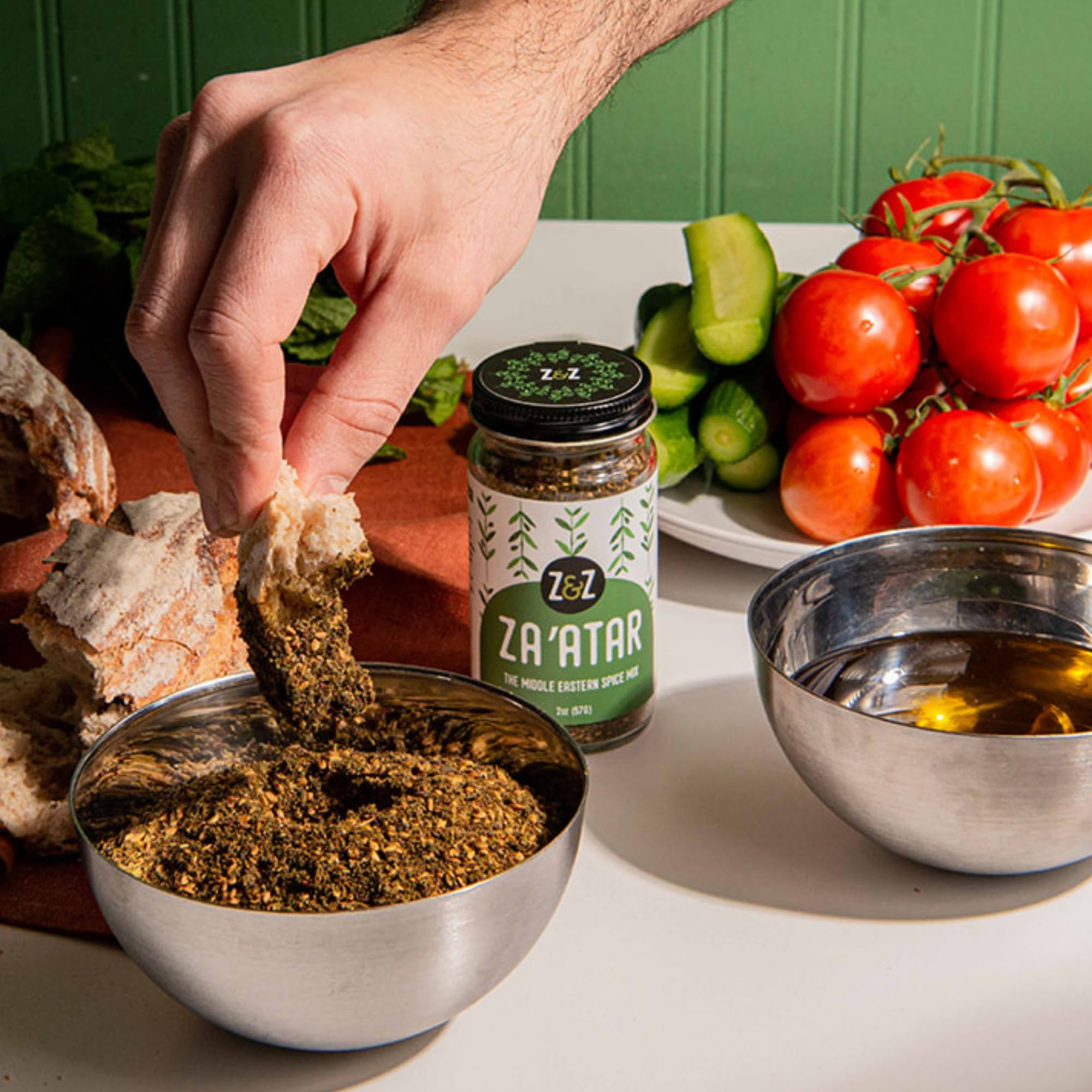 Za'atar by Z&Z | Za'atar Spice Blend with Zaatar Spice, Sumac, & Toasted Sesame Seeds | Za'atar Seasoning for Breads, Salads, Chicken, or Snacks |