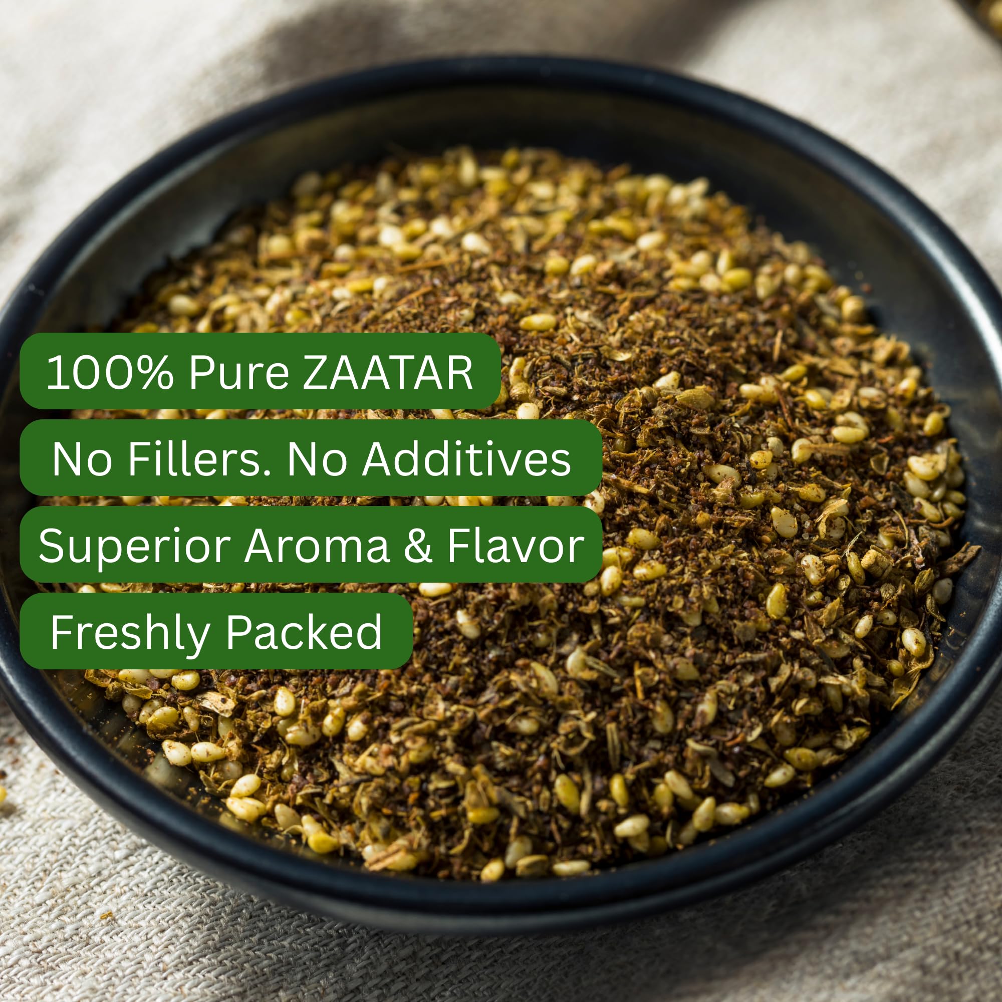 Green Zaatar Seasoning, 5,3oz, Real Za'atar,%100 Natural, Zaatar Spice from Middle Eastern Spices, Perfect for Mediterranean Seasoning Blends, AKA