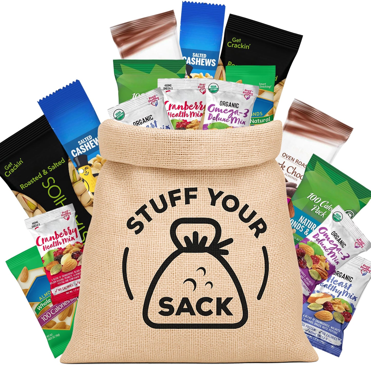 Heart Healthy Snack Box with Nuts and Trail Mix (25 Count)