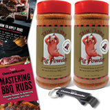 Trim Tabb’s Pig Powder Premium BBQ Barbecue Rub & Seasoning 2 Pk (24 oz) + Guide & Keychain Bottle Opener (4 Items)!