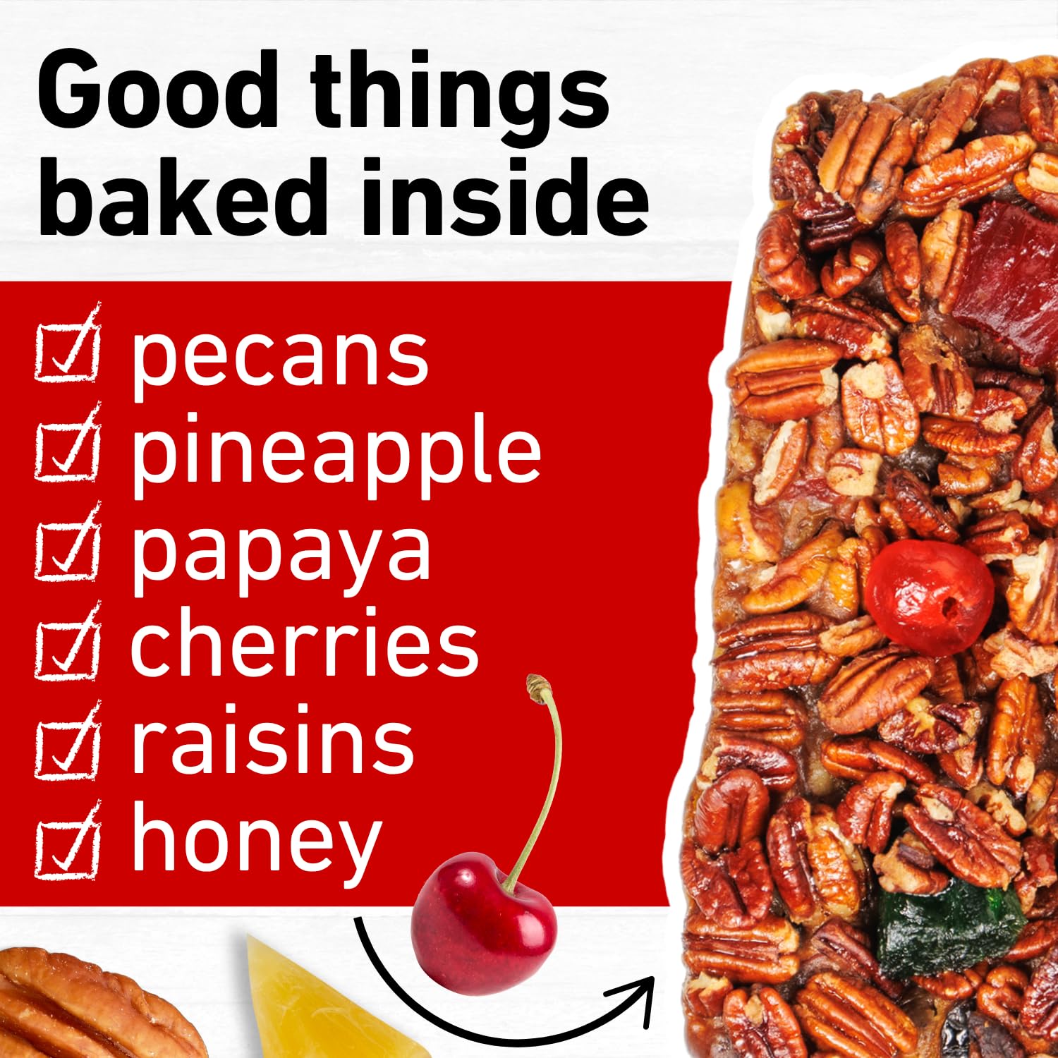 Collin Street Bakery Fruitcake - DeLuxe Loaf 2 Pack (14 oz each) - Handmade with Pecans, Pineapple, Golden Raisins Cherries & Honey - Gourmet Holiday