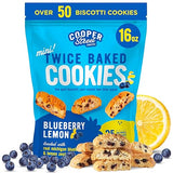 Cooper Street Twice-Baked Blueberry Lemon Biscotti Cookies (16 oz) - Over 50 Biscotti per Bag Loaded with Real Fruit, Italian Style Snacks Ideal