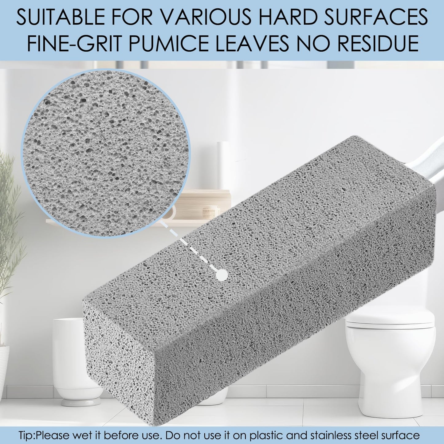 12 Pack Pumice Stone Toilet Bowl Cleaner with Extra Long Handle, Pumice Stone for Toilet Cleaning Toilet Stain Remover Heavy Duty Pumice Toilet