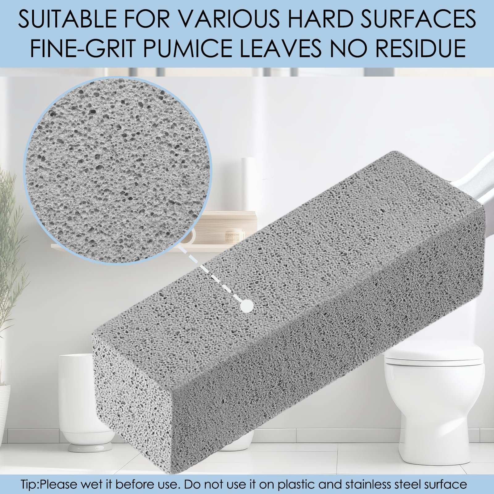 12 Pack Pumice Stone Toilet Bowl Cleaner with Extra Long Handle, Pumice Stone for Toilet Cleaning Toilet Stain Remover Heavy Duty Pumice Toilet