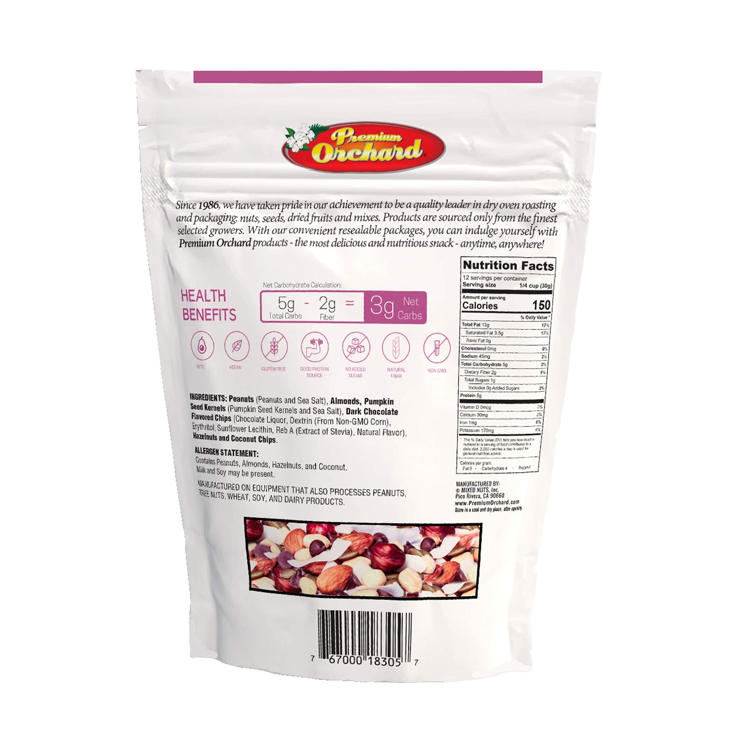 Chocolate Hazelnut KETO Mix - 3 NET CARBS - by Premium Orchard