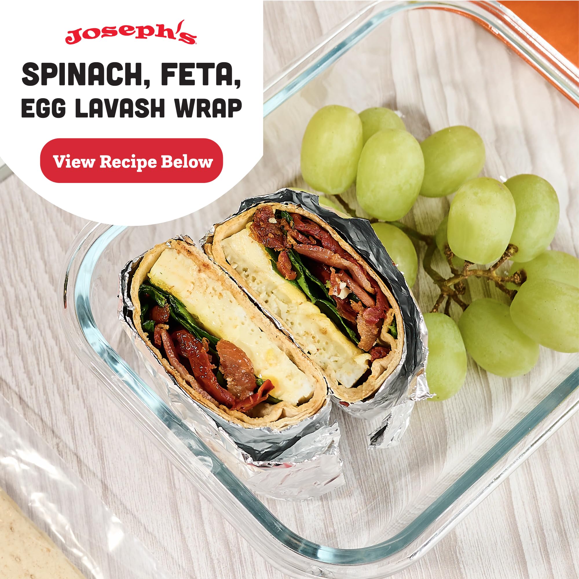 Joseph's Bakery Lavash Bread, Flax Oat Bran & Whole Wheat, Reduced Carb, Fresh Baked (8 Count Flax)