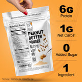 It's Just! Peanut Butter Powder - 90% Less Fat, Non-GMO, No Added Salt or Sugar, 1 Ingredient - 32oz