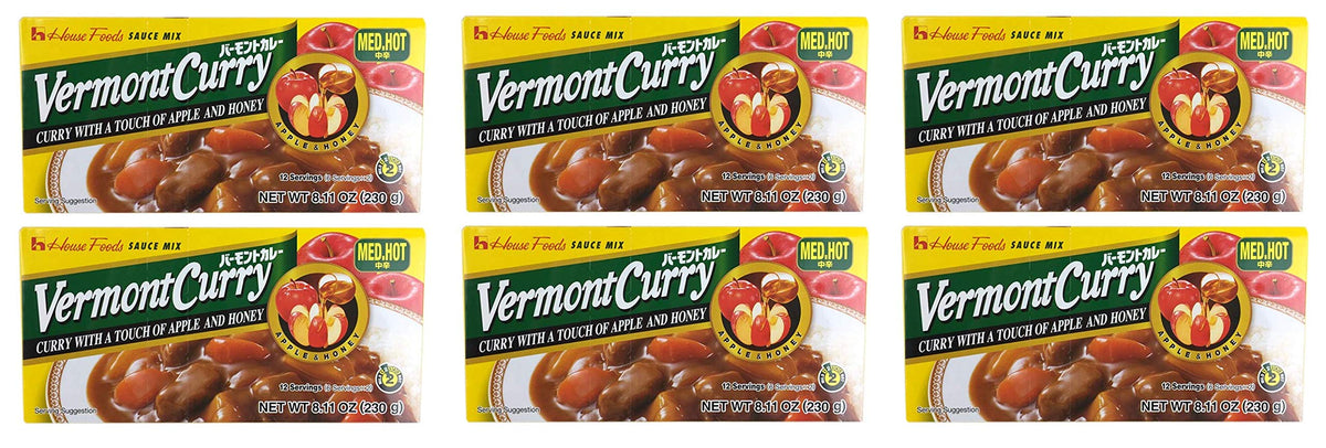 House Foods Vermont Curry [ 2 Packs ] Medium Hot 8.11 Oz (230g) (?hr?? P?ck)