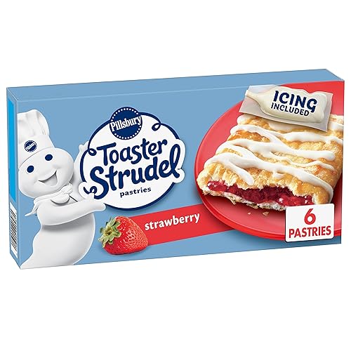Pillsbury Toaster Strudel Frozen Pastries, Strawberry, 6 Ct, 11.7 oz
