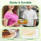 FEHHTO Compostable Oval Paper Plates, 12.5Inch 25Pack Disposable Heavy Duty Bagasse Platters Eco-Friendly Biodegradable Sugarcane Plates for BBQ