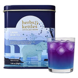 Herbs & Kettles Lavish Blue Tea | Butterfly Pea Flower & Darjeeling Green Tea with Lemongrass, Ginger & Mint | Color-Changing Herbal Tea | 1.06 oz