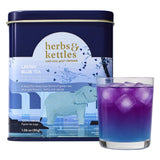 Herbs & Kettles Lavish Blue Tea | Butterfly Pea Flower & Darjeeling Green Tea with Lemongrass, Ginger & Mint | Color-Changing Herbal Tea | 1.06 oz
